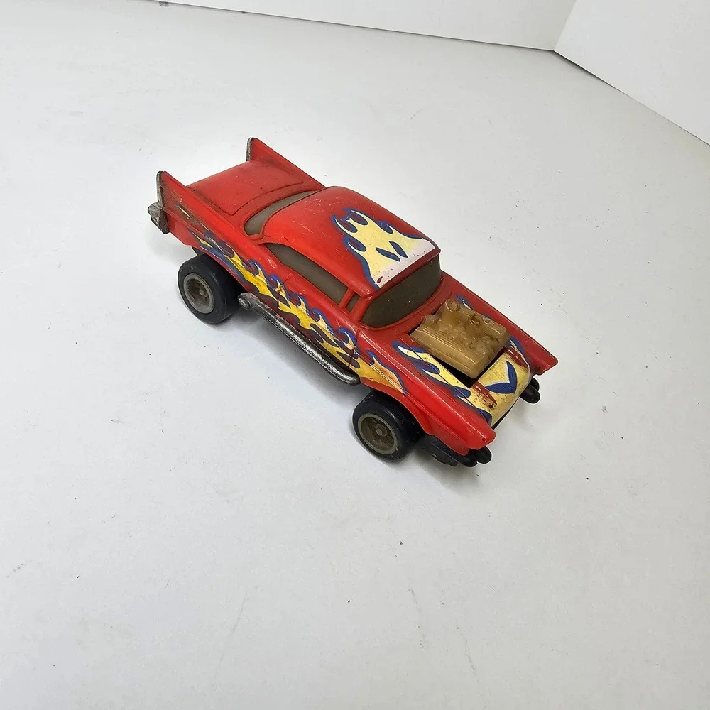 Marchon Road Busters 1957 Chevy Bel Air Slot Car Red Flame Hot Rod 1988 Vintage